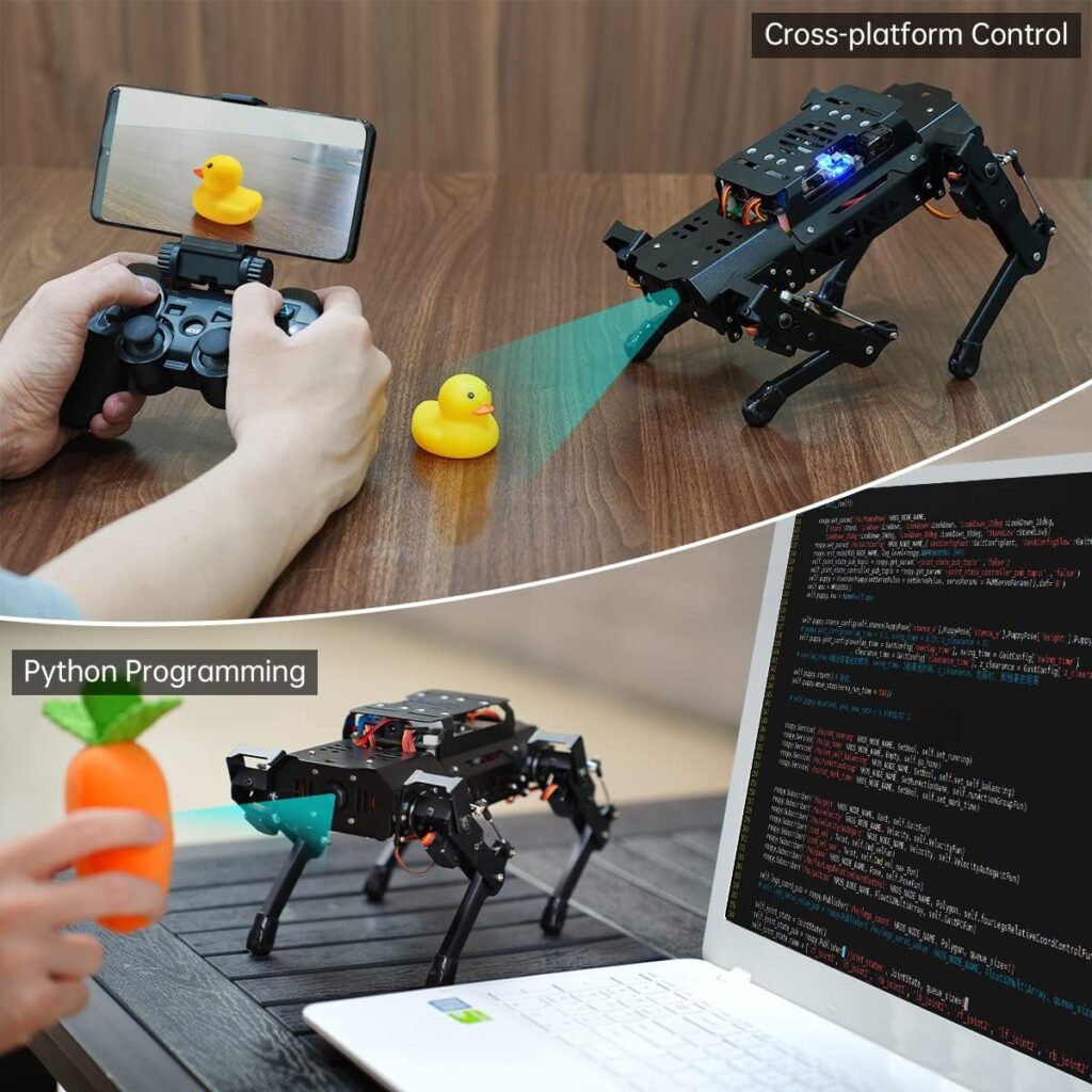 HIWONDER Quadruped Robot Bionic Robot Dog with AI Vision Raspberry Pi kit ROS Open Source Programming Robot(Advance Kit)