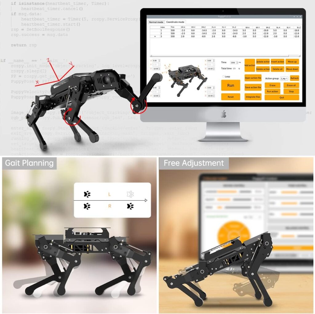 HIWONDER Quadruped Robot Bionic Robot Dog with AI Vision Raspberry Pi kit ROS Open Source Programming Robot(Advance Kit)