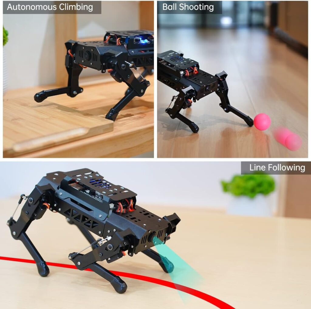 HIWONDER Quadruped Robot Bionic Robot Dog with AI Vision Raspberry Pi kit ROS Open Source Programming Robot(Advance Kit)