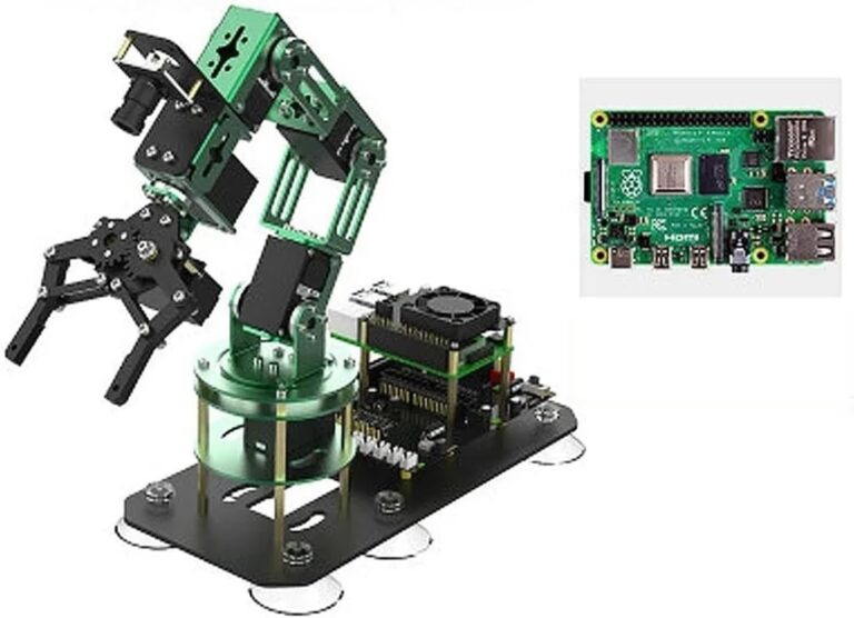 6 axis robotic arm with ai vision wmainboard for raspberry pi