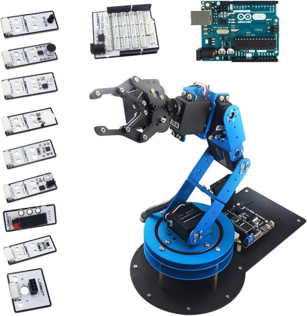 LXSWY Robot arm 6 Degree of Freedom Robot Arm with Base/app Control/l Secondary Development/Education Robot DIY Kits (Color : Finished)