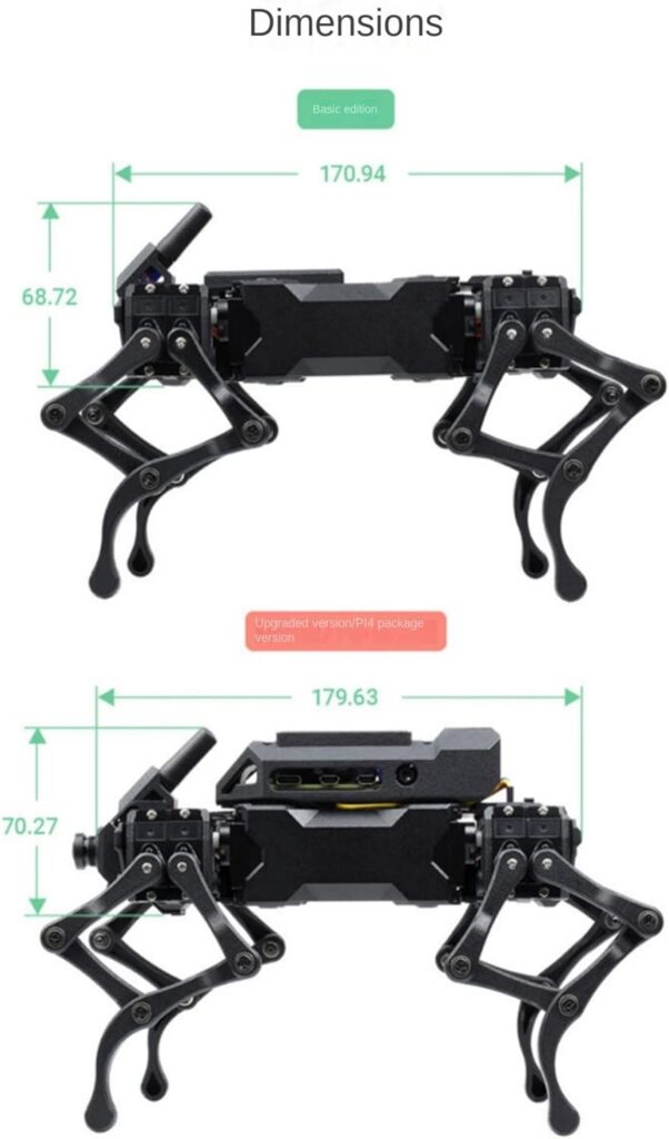 Robot Dog Bionic Quadruped Robot Dog, Unassembled Robot Face Recognition Open Source Maker Programming Education ESP32 Robot Toys (Color : Set A, Size : Robot Dog)