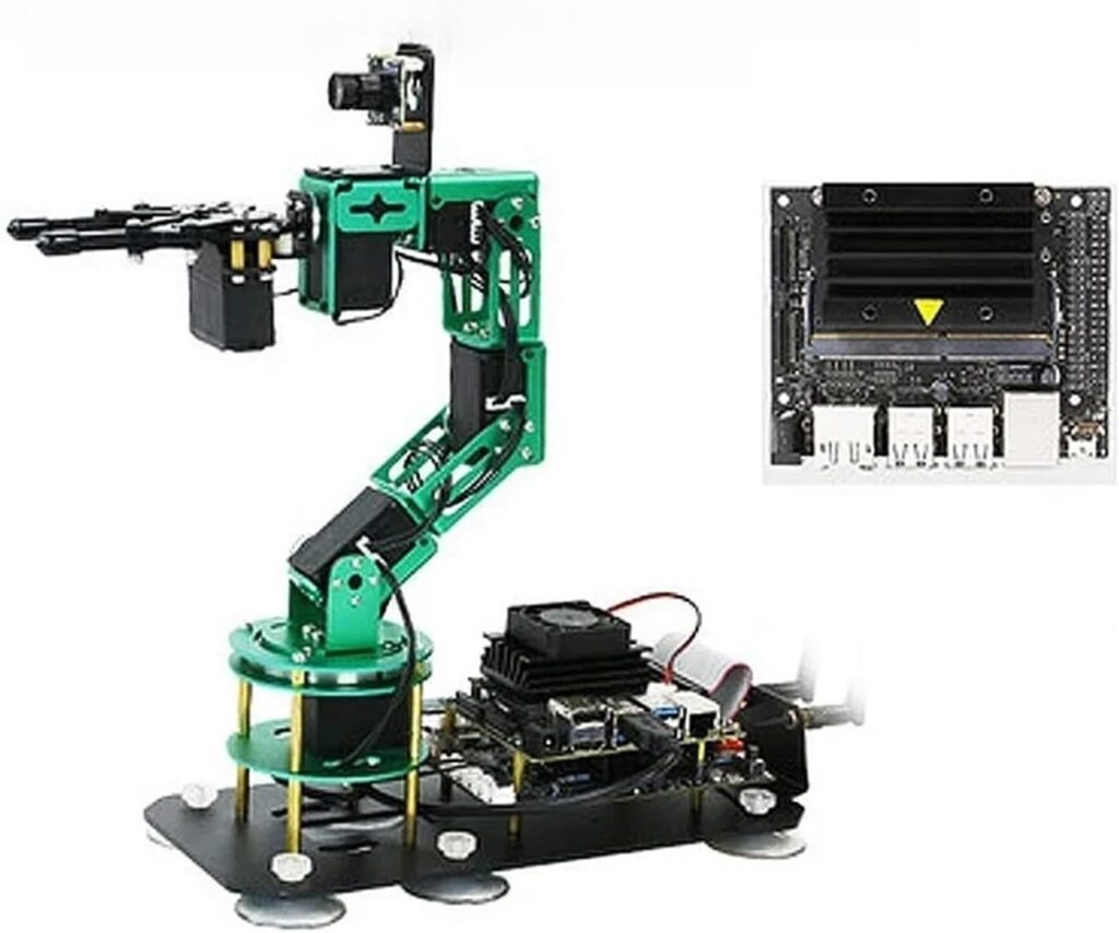 Robotic Arm AI Vision Robotic Arm 6 Axis Robot Arm, Assembled with ROS w/Mainboard for Raspberry Pi 4B/4G 4B/8G for Jetson-Nano Robot Arm Kits (Color : Package 4, Size : Set)