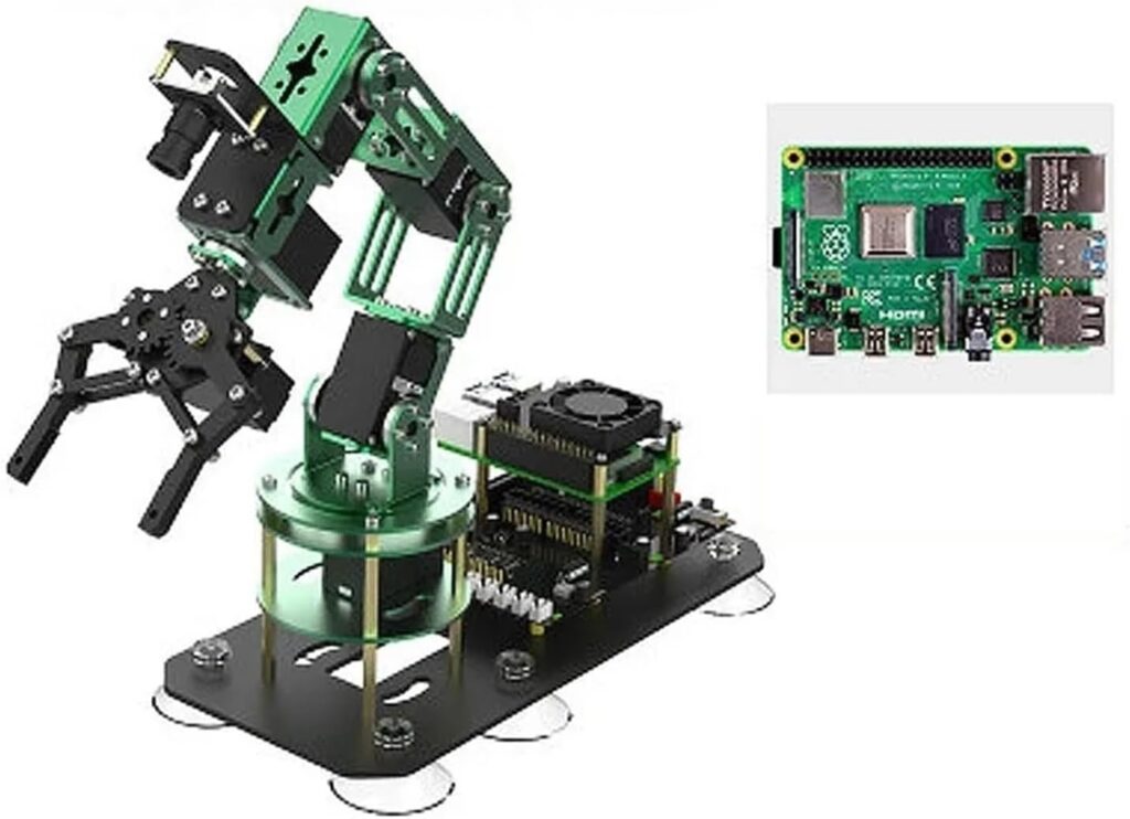 Robotic Arm AI Vision Robotic Arm 6 Axis Robot Arm, Assembled with ROS w/Mainboard for Raspberry Pi 4B/4G 4B/8G for Jetson-Nano Robot Arm Kits (Color : Package 4, Size : Set)