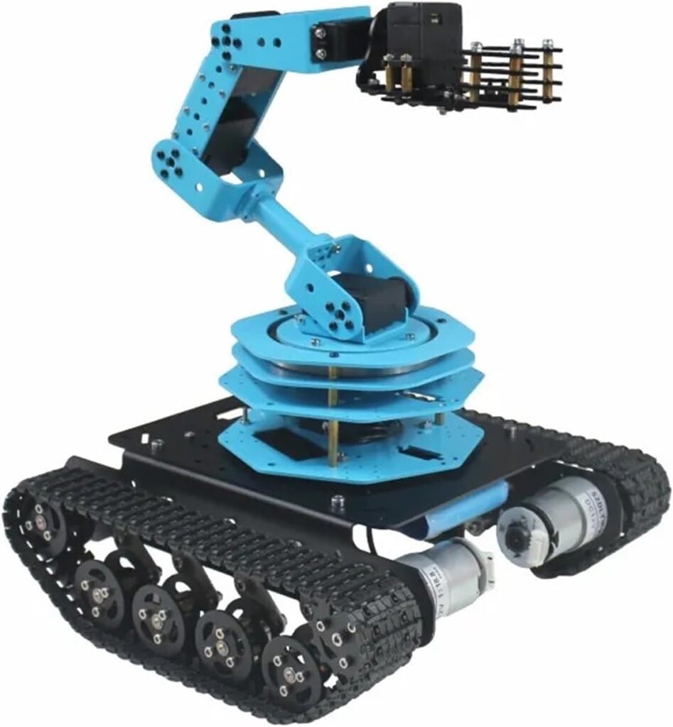 CIRONI Robotic Arm 6 DOF Robot Arm RC Tracked Robot, TS100 Smart Tank Car Educational Tank Chassis Robot Arm Kits